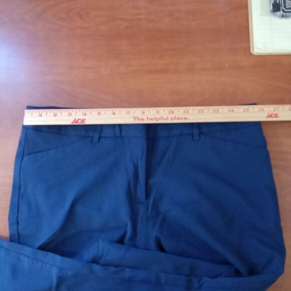 Mario Serrani Italy Dress Pants Women's Size 10 Dark Blue Faux Pockets Cropped - Picture 8 of 16